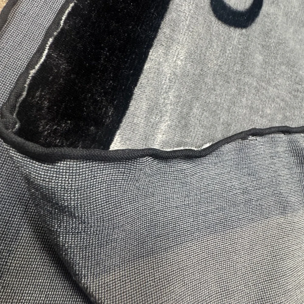 Joan Miro Unique Black and Grey‎ Abstract Figure Velour Scarf Shawl